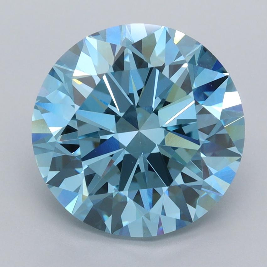 5.00 Ct. Fancy Vivid  Blue Round Lab Grown Diamond