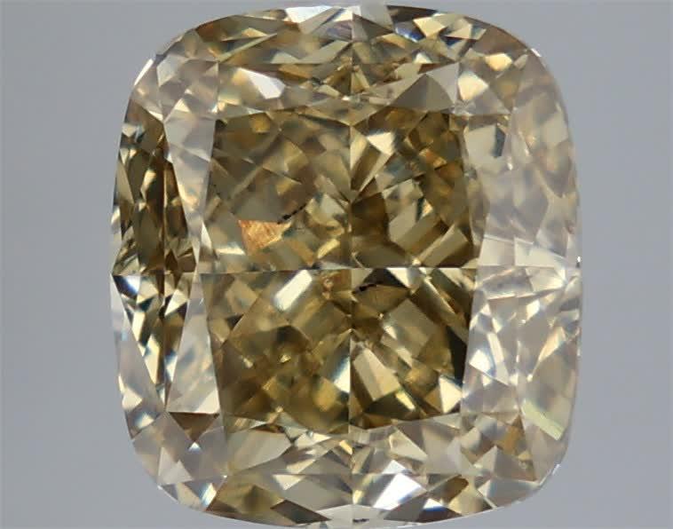 5.32 Ct. Fancy Greyish Yellow Cushion Lab Grown Diamond