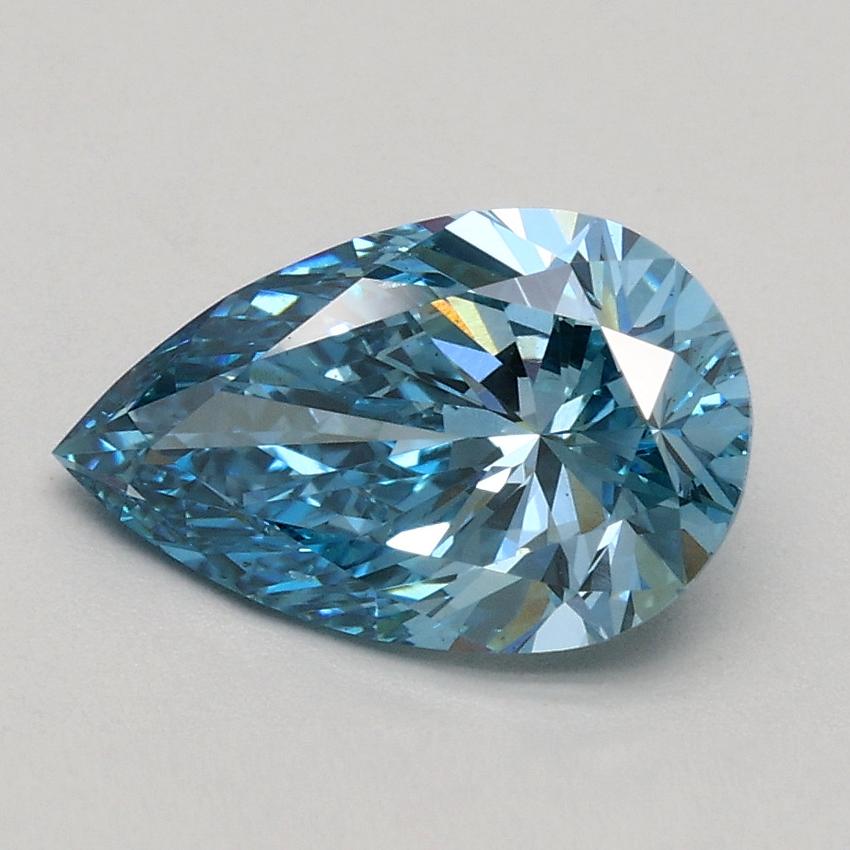 1.23 Ct. Fancy Vivid Blue Pear Lab Grown Diamond