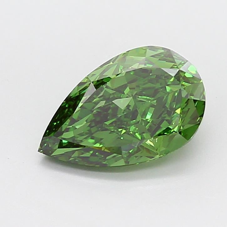 3.02 Ct. Fancy Vivid Green Pear Lab Grown Diamond