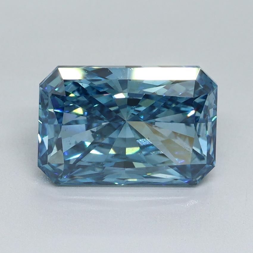 3.09 Ct. Fancy Vivid Malibu Blue Radiant Lab Grown Diamond