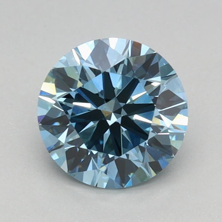 0.79 Ct. Fancy Vivid Blue Round Lab Grown Diamond