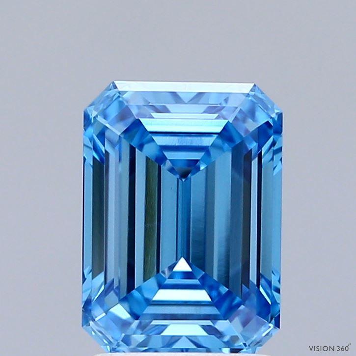 2.06 Ct. Fancy Vivid Blue Emerald Lab Grown Diamond