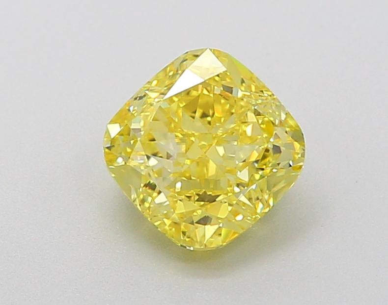 1.24 Ct. Fancy Vivid Yellow Cushion Lab Grown Diamond