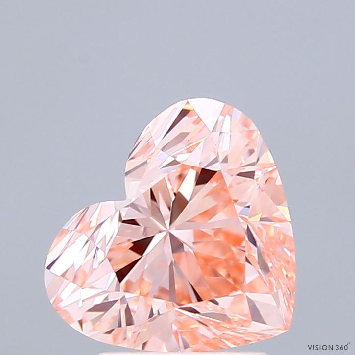 2.04 Ct. Fancy Intense Pink Heart Lab Grown Diamond