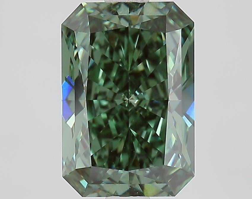 2.18 Ct. Fancy Vivid Green Radiant Lab Grown Diamond