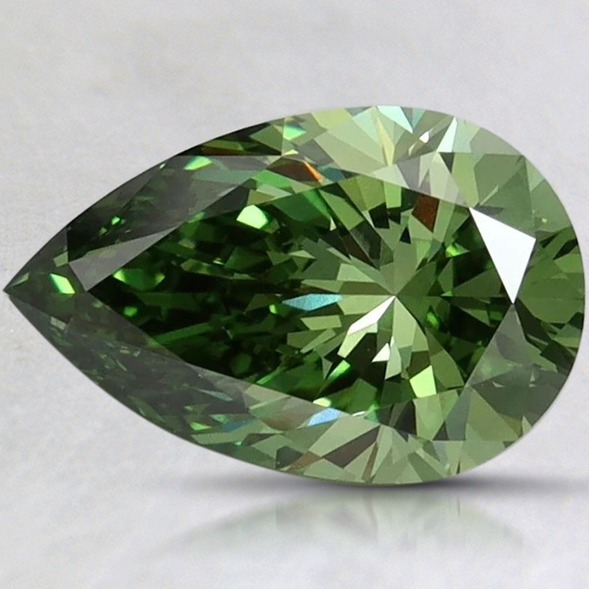 1.62 Ct. Fancy Vivid Green Pear Lab Grown Diamond