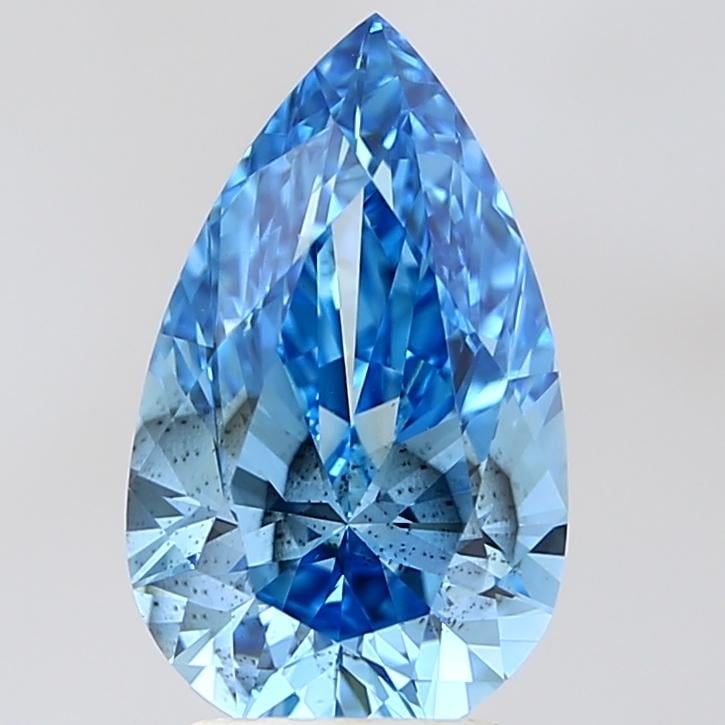 3.02 Ct. Fancy Vivid Blue Pear Lab Grown Diamond