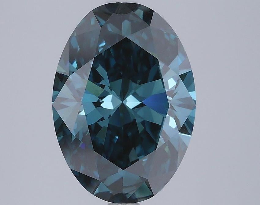 3.34 Ct. Fancy Deep Blue Oval Lab Grown Diamond