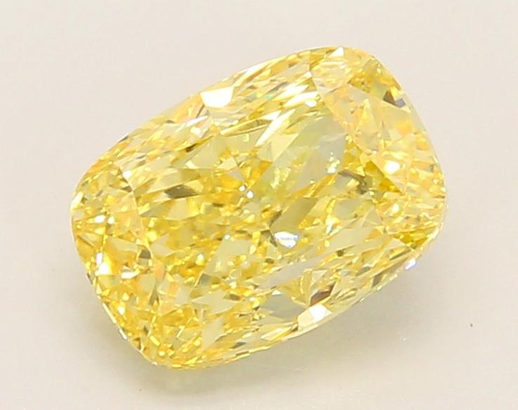 1.72 Ct. Fancy Vivid Yellow Cushion Lab Grown Diamond