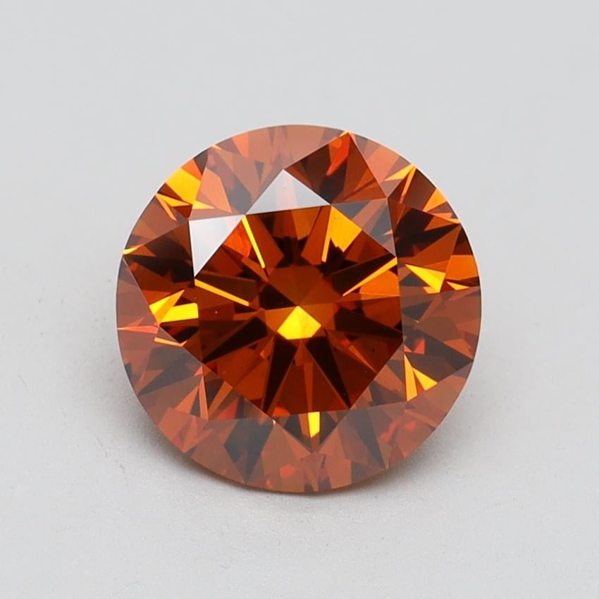 2.01 Ct. Fancy Vivid Orange Round Lab Grown Diamond