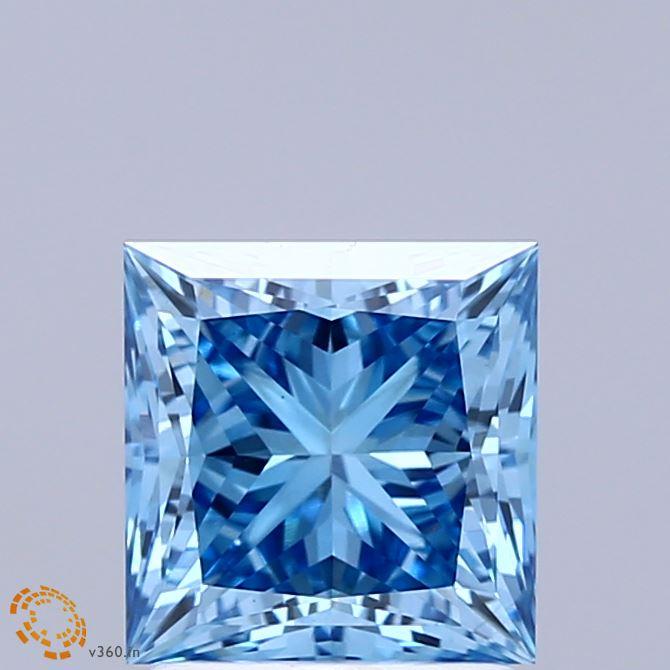 2.02 Ct. Fancy Vivid Blue Princess Lab Grown Diamond