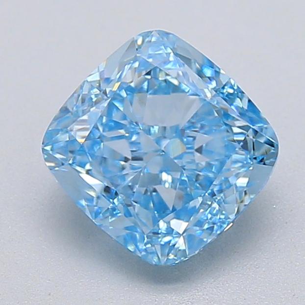 1.59 Ct. Fancy Vivid  Blue Cushion Lab Grown Diamond