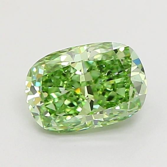 0.95 Ct. Fancy Vivid Green Cushion Lab Grown Diamond