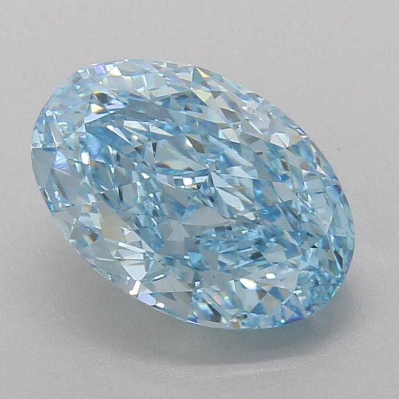 4.03 Ct. Fancy Vivid Blue Oval Lab Grown Diamond