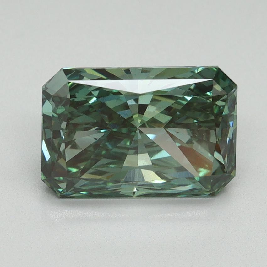 2.64 Ct. Fancy Vivid Green Radiant Lab Grown Diamond