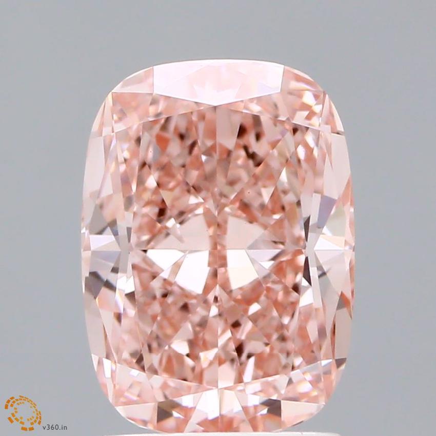 2.14 Ct. Fancy Vivid  Pink Cushion Lab Grown Diamond