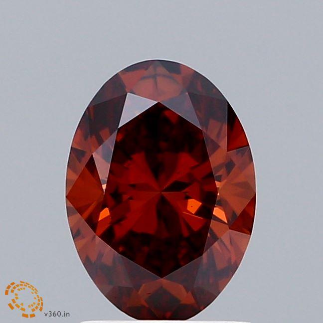 1.05 Ct. Fancy Deep  Orange Oval Lab Grown Diamond