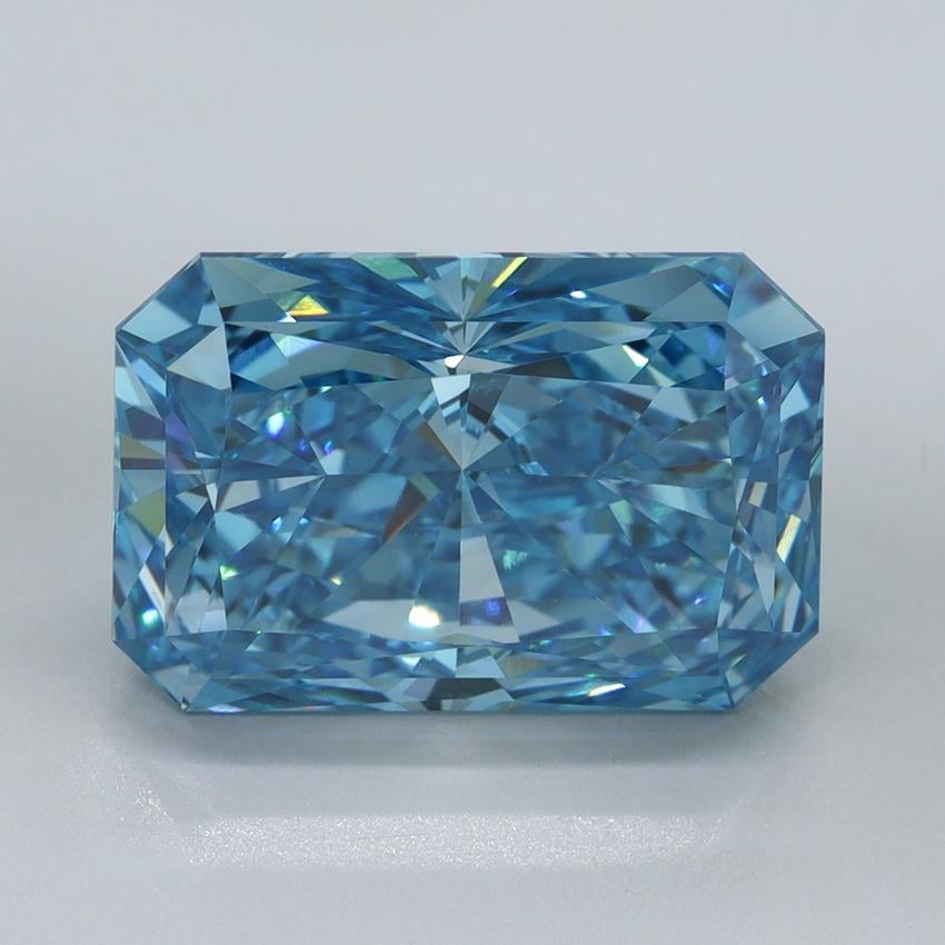 6.08 Ct. Fancy Vivid Blue Radiant Lab Grown Diamond