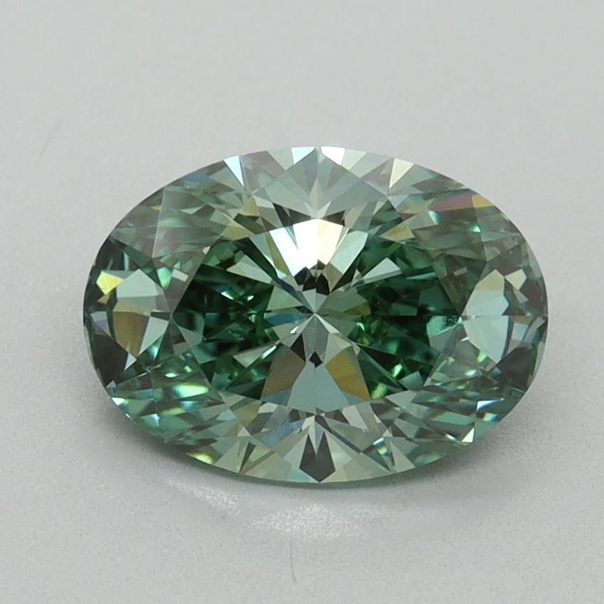 1.69 Ct. Fancy Vivid Pacific Green Oval Lab Grown Diamond