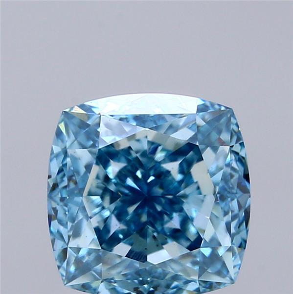 4.07 Ct. Fancy Vivid Blue Cushion Lab Grown Diamond