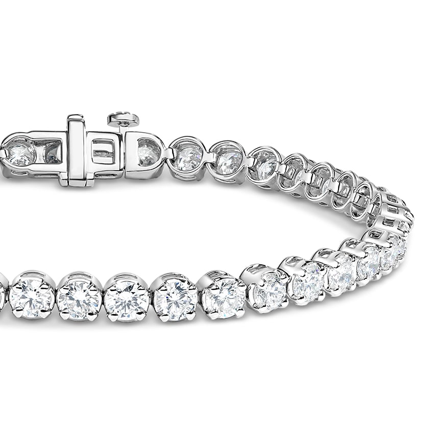 18k White Gold Certified Lab Created Diamond Tennis Bracelet 7 Ct Tw