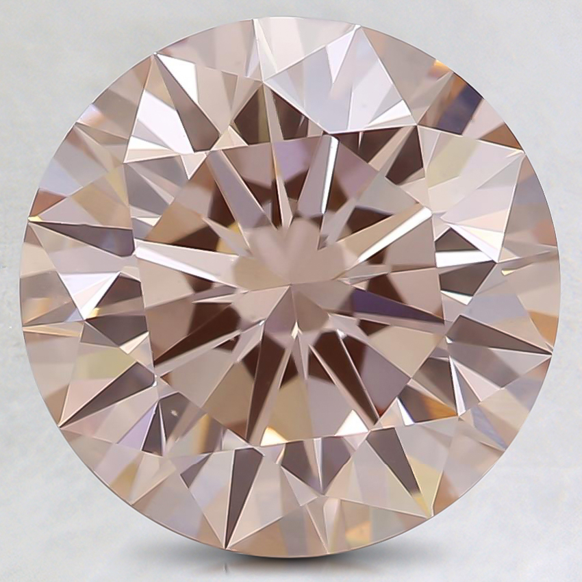 3.09 Ct. Fancy Orangy Pink Round Lab Grown Diamond