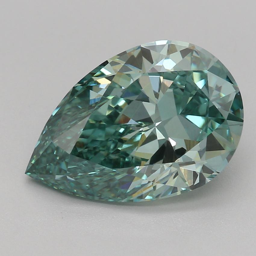 2.55 Ct. Fancy Vivid Green Pear Lab Grown Diamond