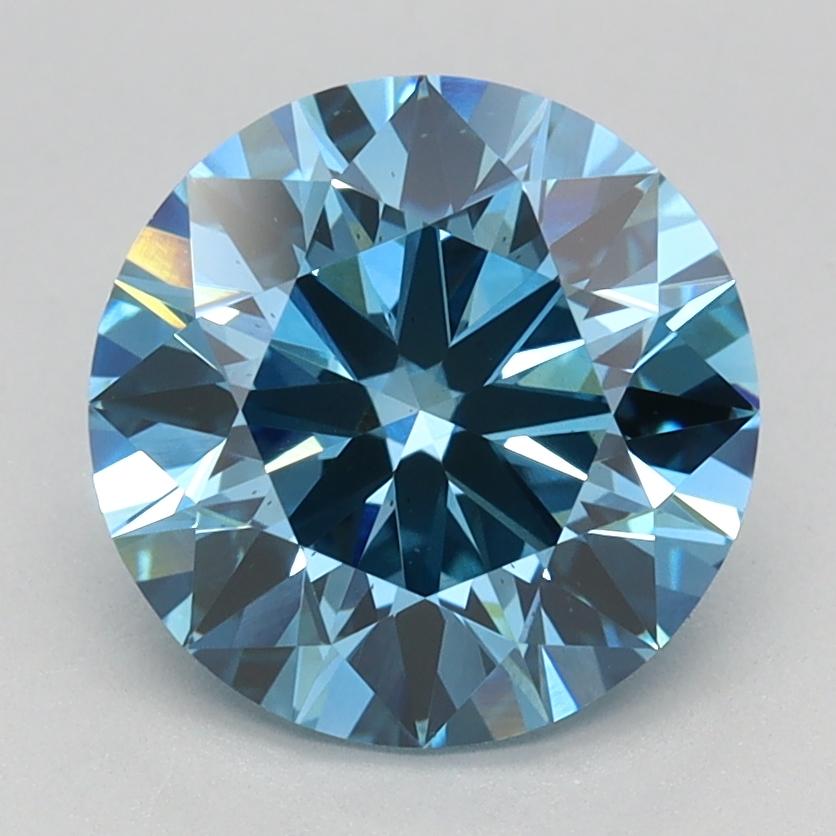 2.21 Ct. Fancy Vivid Blue Round Lab Grown Diamond