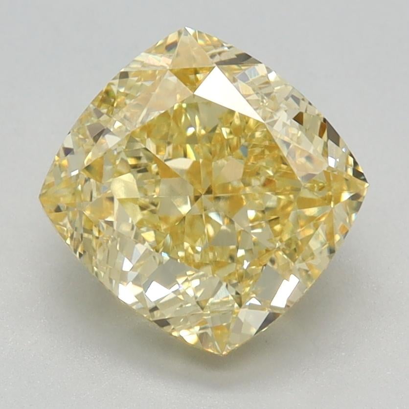 2.47 Ct. Fancy Intense Yellow Cushion Lab Grown Diamond