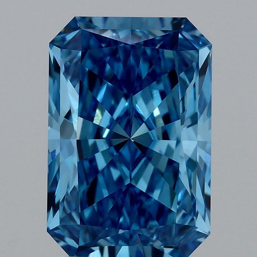3.04 Ct. Fancy Vivid Blue Radiant Lab Grown Diamond
