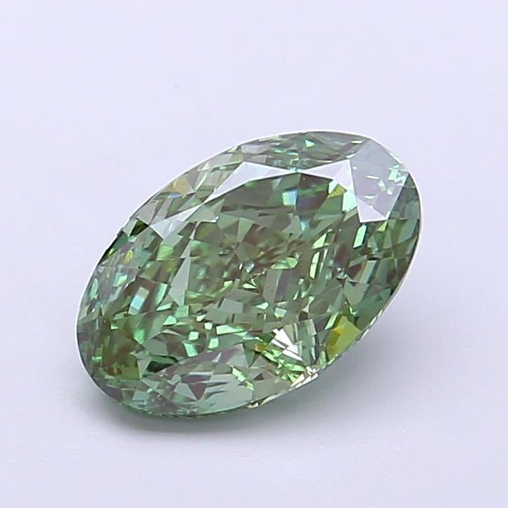 1.54 Ct. Fancy Vivid Green Oval Lab Grown Diamond
