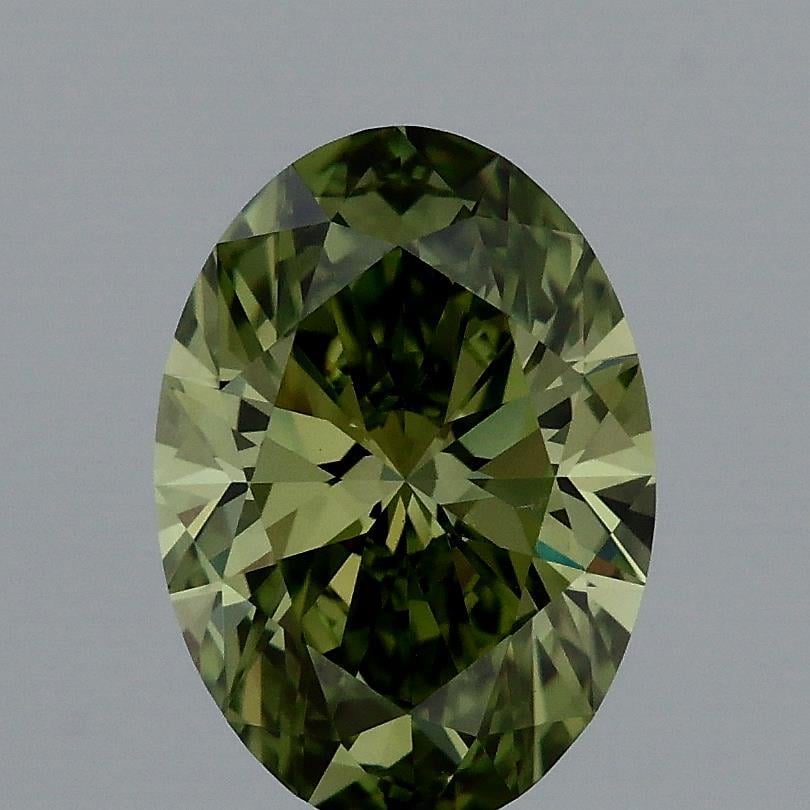 1.15 Ct. Fancy Vivid Green Oval Lab Grown Diamond