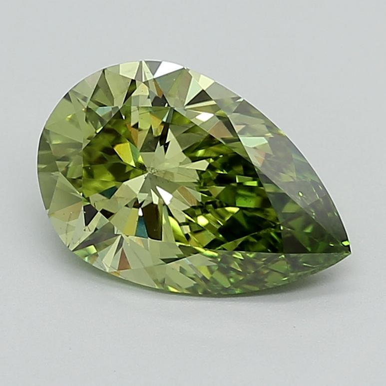 3.00 Ct. Fancy Vivid  Green Pear Lab Grown Diamond
