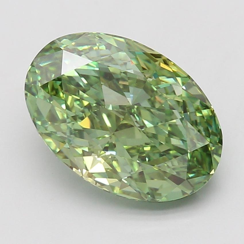 5.09 Ct. Fancy Vivid Green Oval Lab Grown Diamond