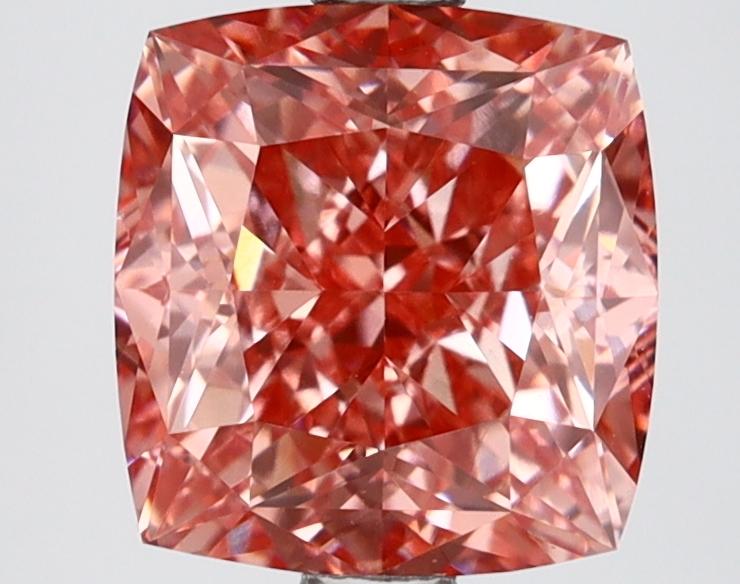 3.00 Ct. Fancy Vivid Pink Cushion Lab Grown Diamond