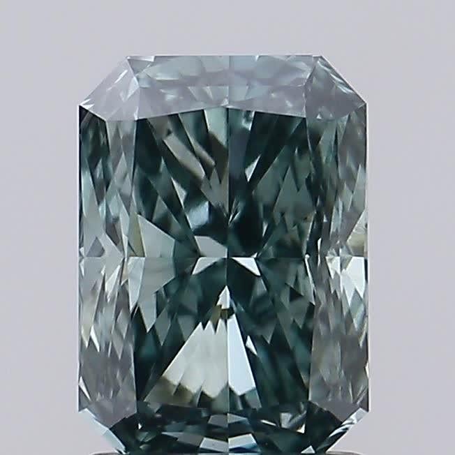 1.42 Ct. Fancy Intense Bluish Green Radiant Lab Grown Diamond