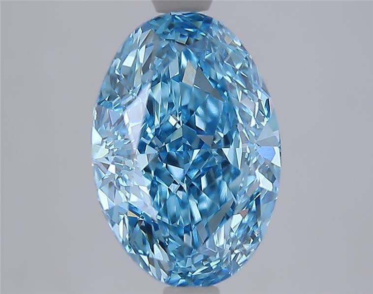 3.55 Ct. Fancy Vivid Blue Blue Oval Lab Grown Diamond