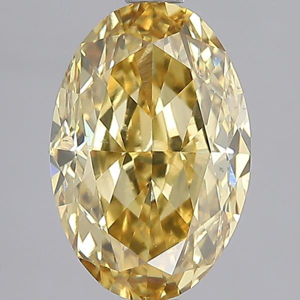 3.01 Ct. Fancy Intense Yellow Oval Lab Grown Diamond