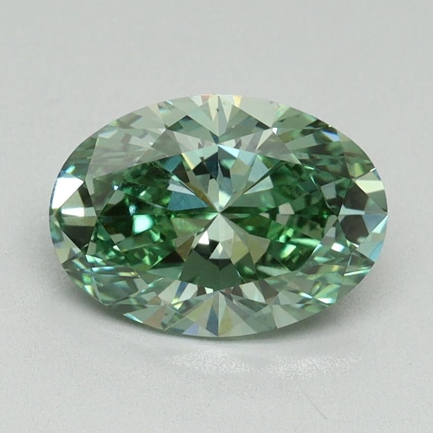 1.61 Ct. Fancy Vivid Pacific Green Oval Lab Grown Diamond