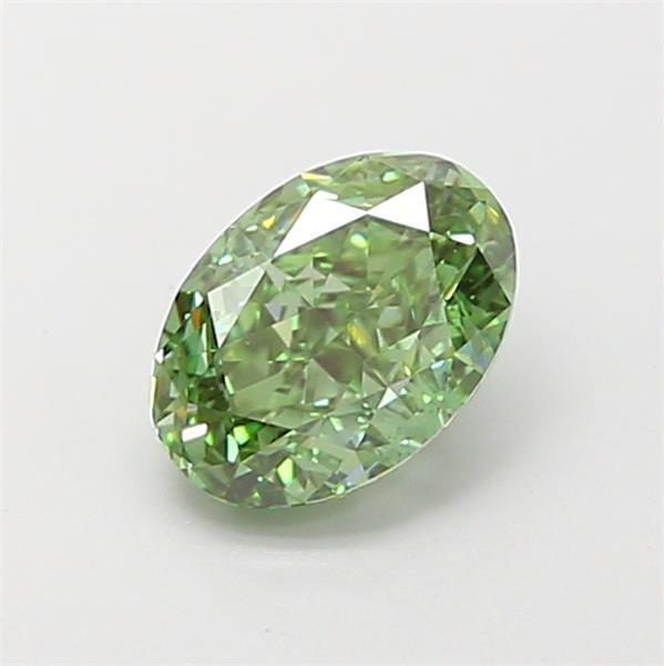 1.08 Ct. Fancy Vivid Green Oval Lab Grown Diamond