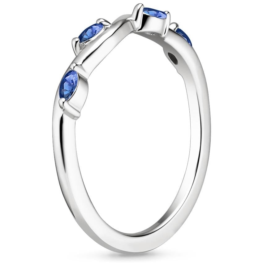 18K White Gold Winding Willow Sapphire Ring, large side view