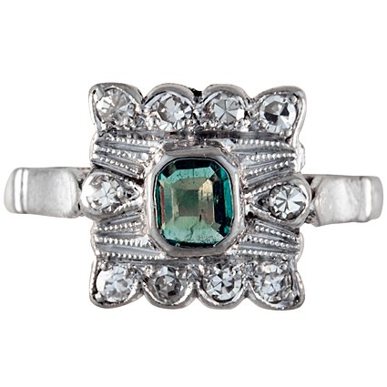 Art Deco Emerald Vintage Ring