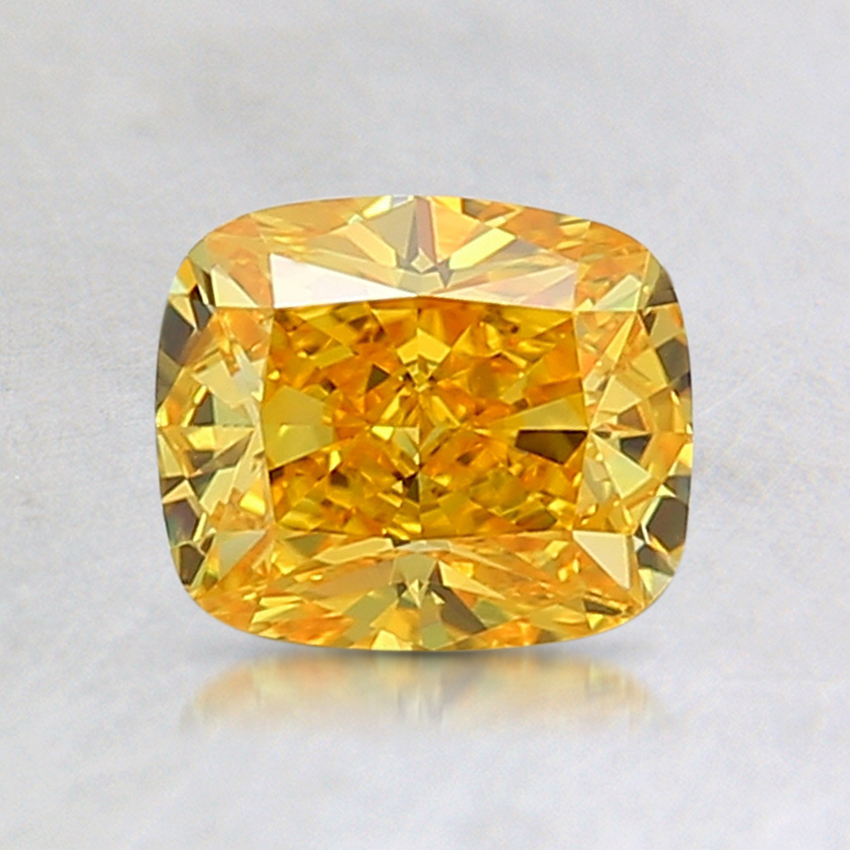 1.08 Ct. Fancy Vivid Yellow Cushion Lab Created Diamond