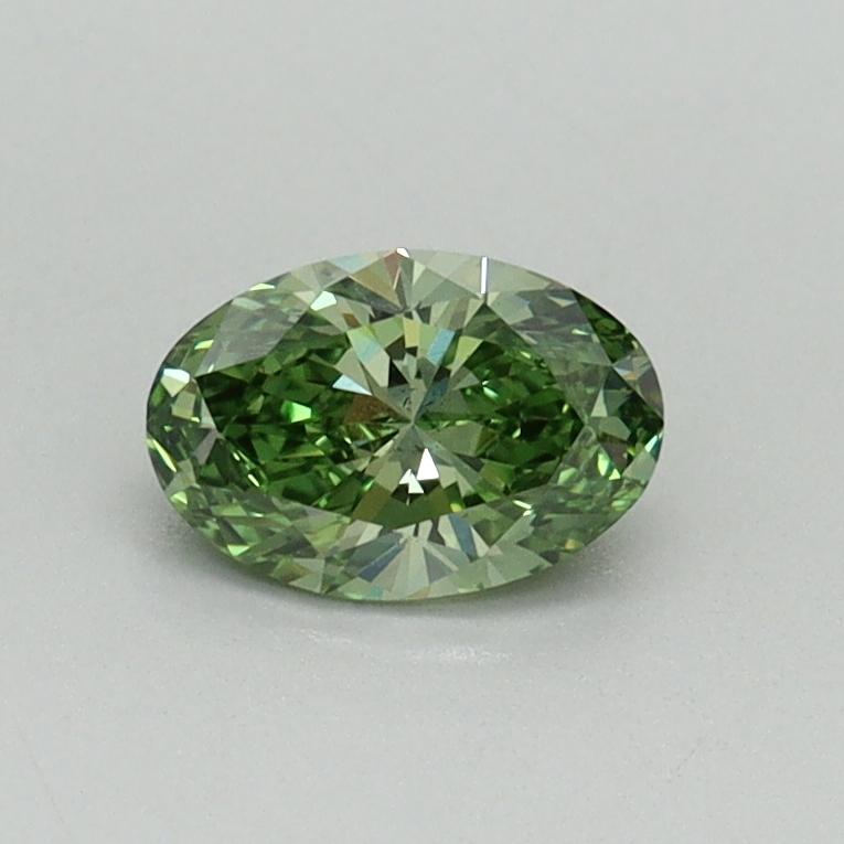 0.47 Ct. Fancy Vivid Green Oval Lab Grown Diamond