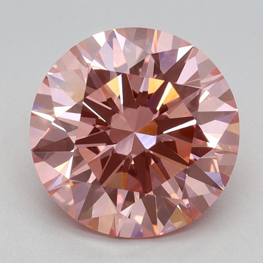 2.08 Ct. Fancy Vivid Pink Round Lab Grown Diamond