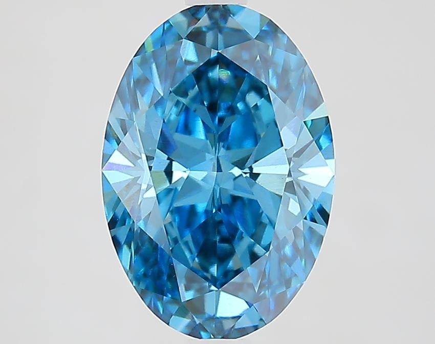 3.09 Ct. Fancy Vivid Blue Oval Lab Grown Diamond