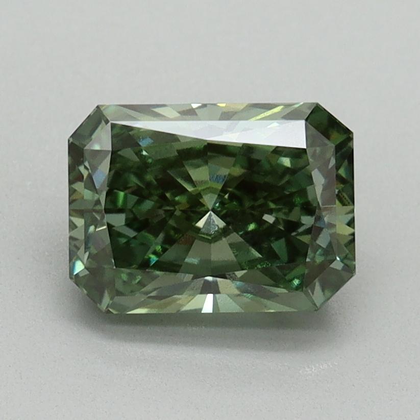 1.39 Ct. Fancy Vivid Green Radiant Lab Grown Diamond