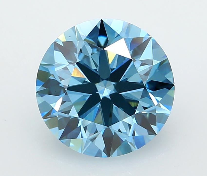 3.00 Ct. Fancy Vivid  Blue Round Lab Grown Diamond