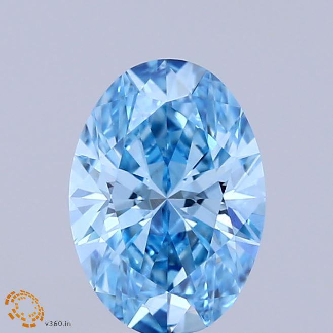 1.40 Ct. Fancy Vivid Blue Oval Lab Grown Diamond